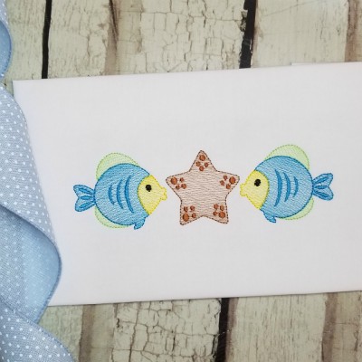 fish Machine Embroidery Design Sketch Stitch - Digital Download