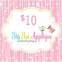 Big Bee Applique $10.00 Gift Certificate