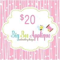 Big Bee Applique $20.00 Gift Certificate